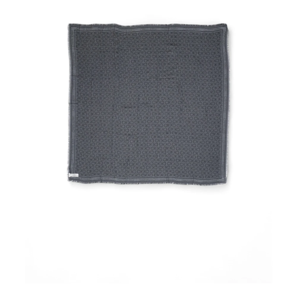 Calvin Klein Jacquard Sjaal Herfst Winter Collectie Black Dames