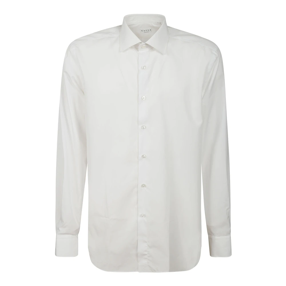 Xacus Witte Katoenen Ceremonie Overhemd met Kraag White Heren