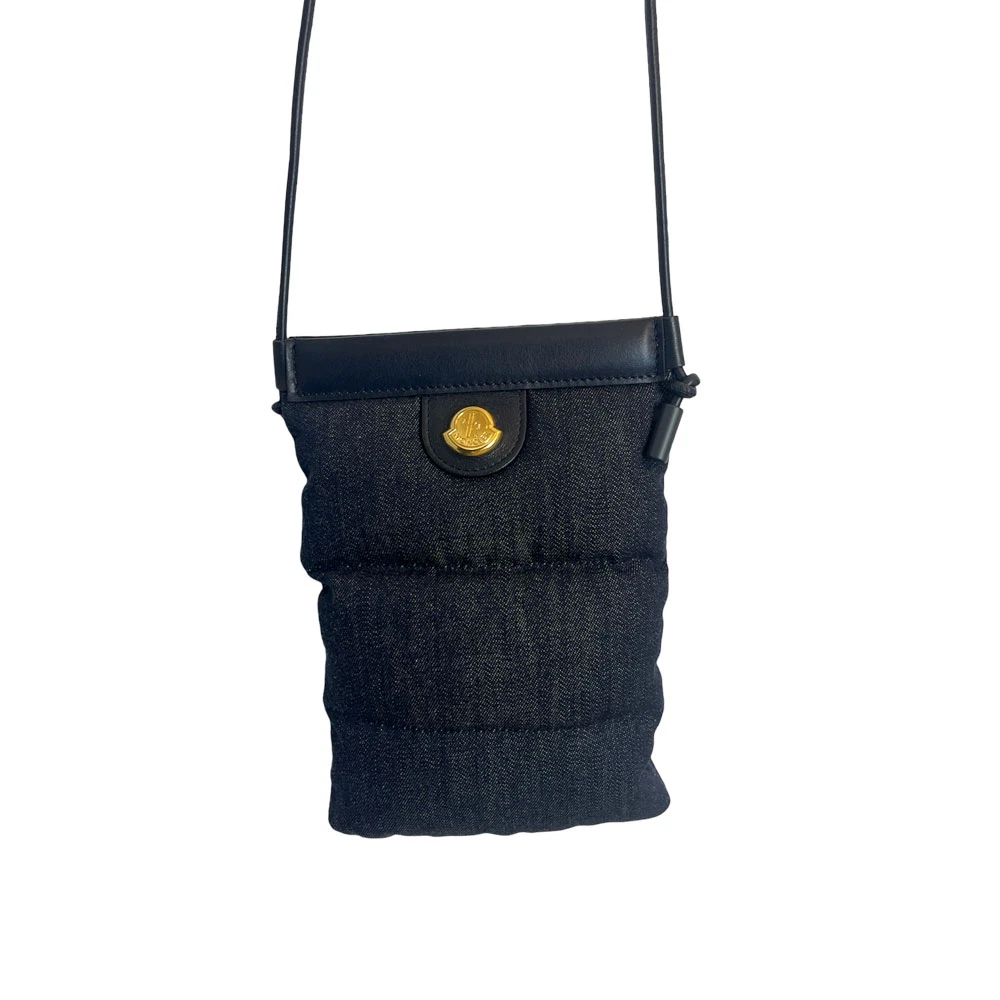 Moncler Denim Telefoonhoesje met Leren Band Blue Dames