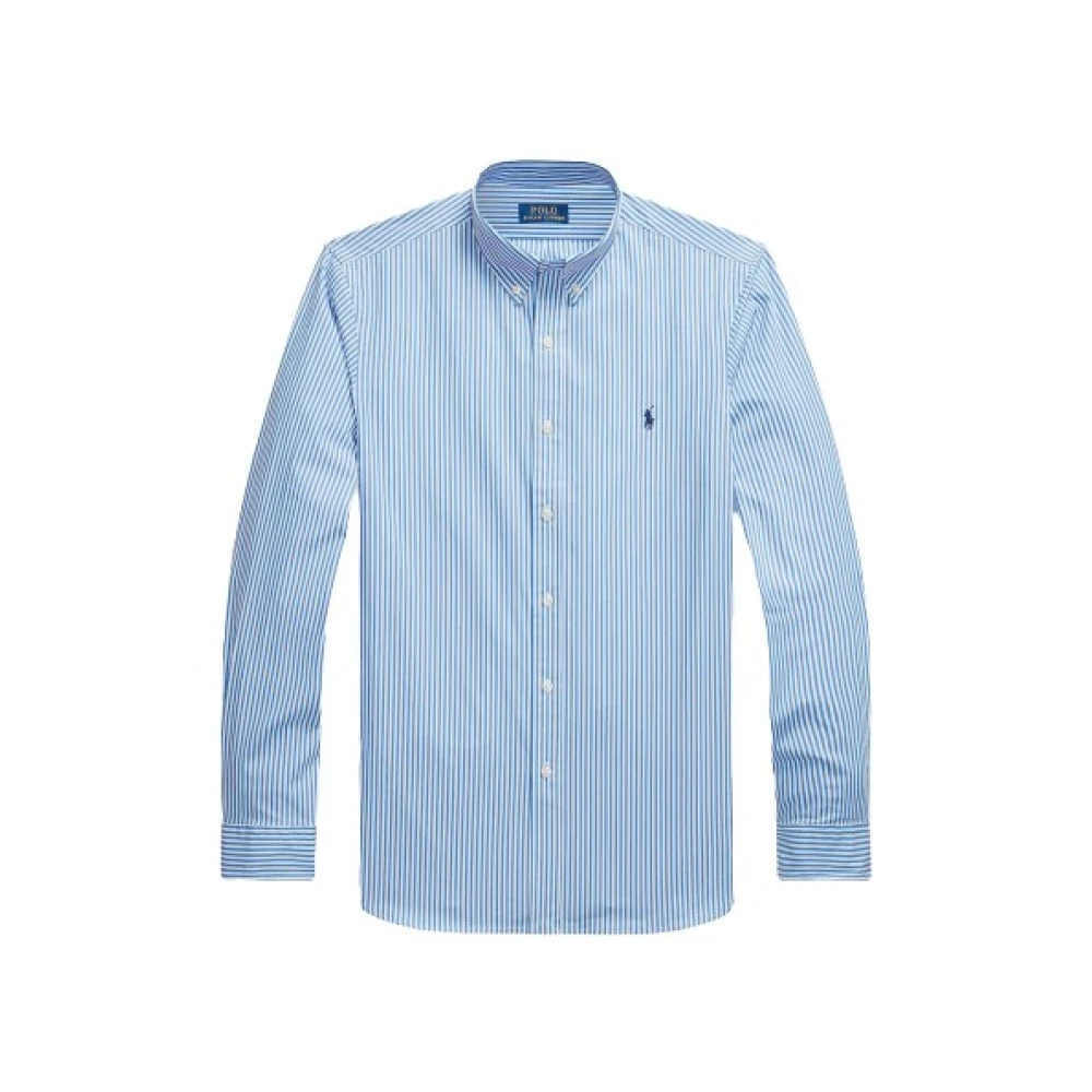 Polo Ralph Lauren Gestreept katoenen popeline overhemd Blue Heren