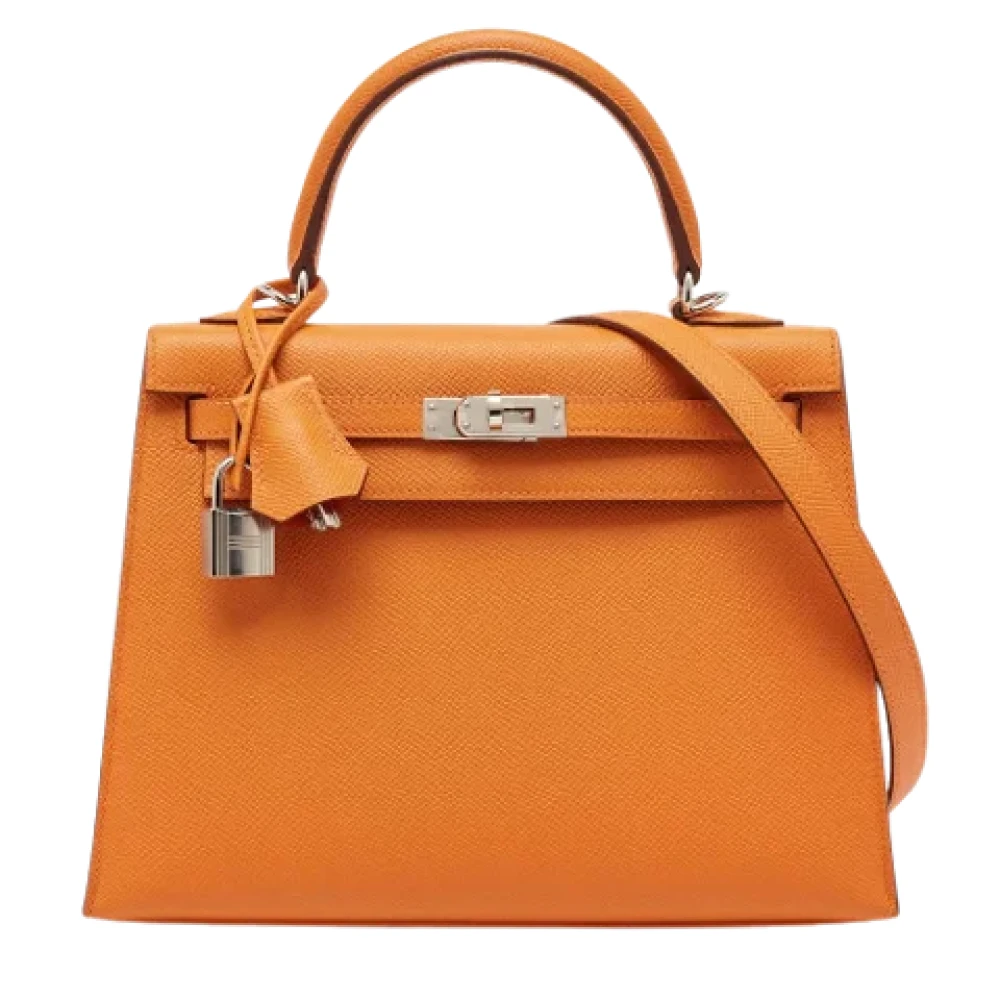 Hermès Vintage Pre-owned Leather handbags Orange Dames