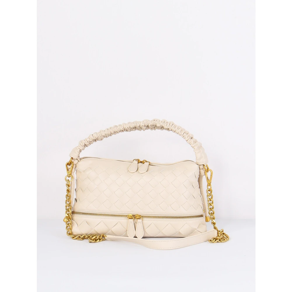La Carrie Geweven schoudertas met ritssluiting Beige Dames