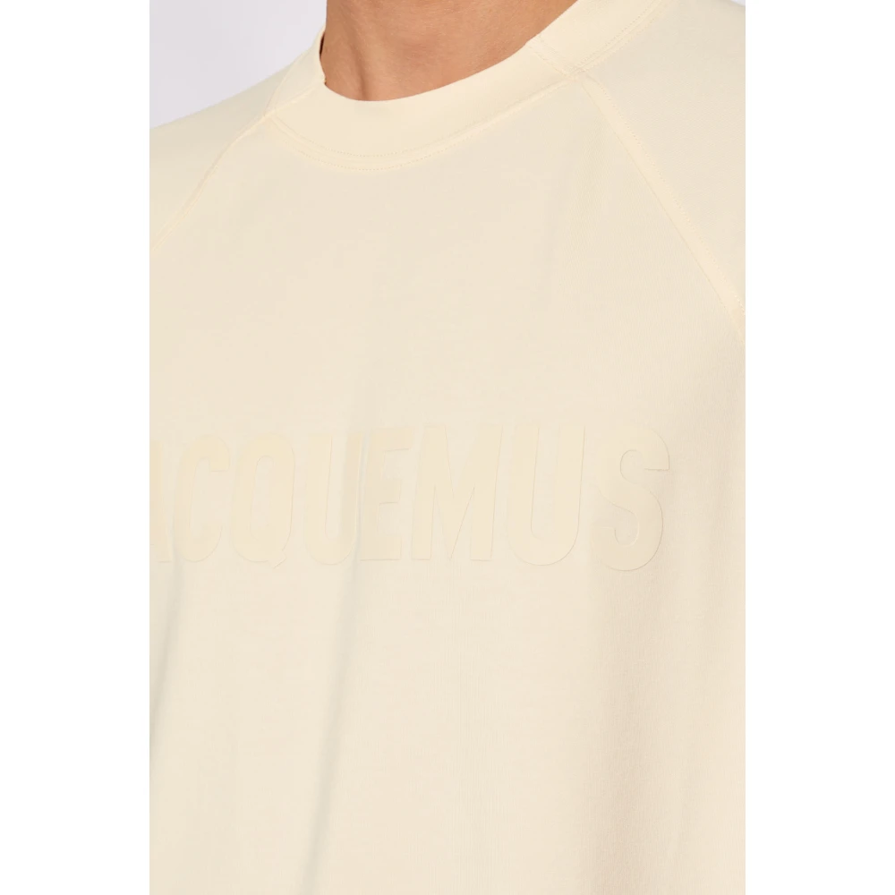 Jacquemus Typo T-shirt met logo Beige Heren
