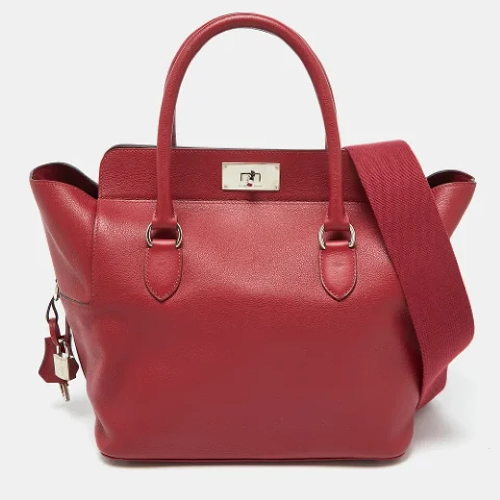 Hermès Vintage Pre-owned Leather totes Red Dames