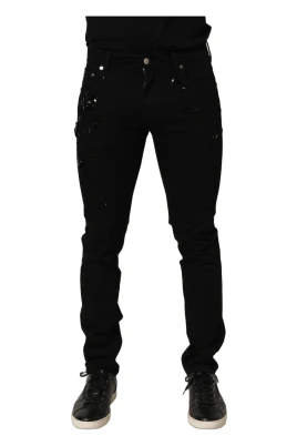 Embellished Cotton Skinny Jeans