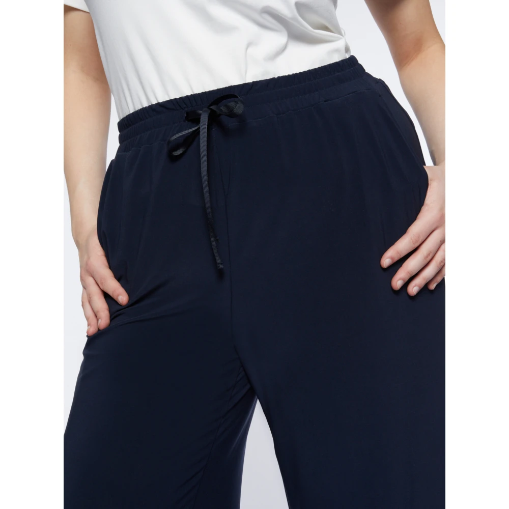 Fiorella Rubino Wijde Pijp Jersey Broek Blue Dames
