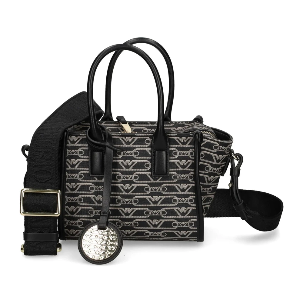 Emporio Armani Monogram Motief Vegan Leren Tas Black Dames