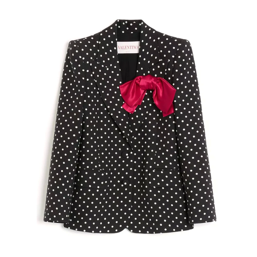 Valentino Garavani Black Stylish Jacket With Unique Design - Female - Blazers - Xs - Jackets