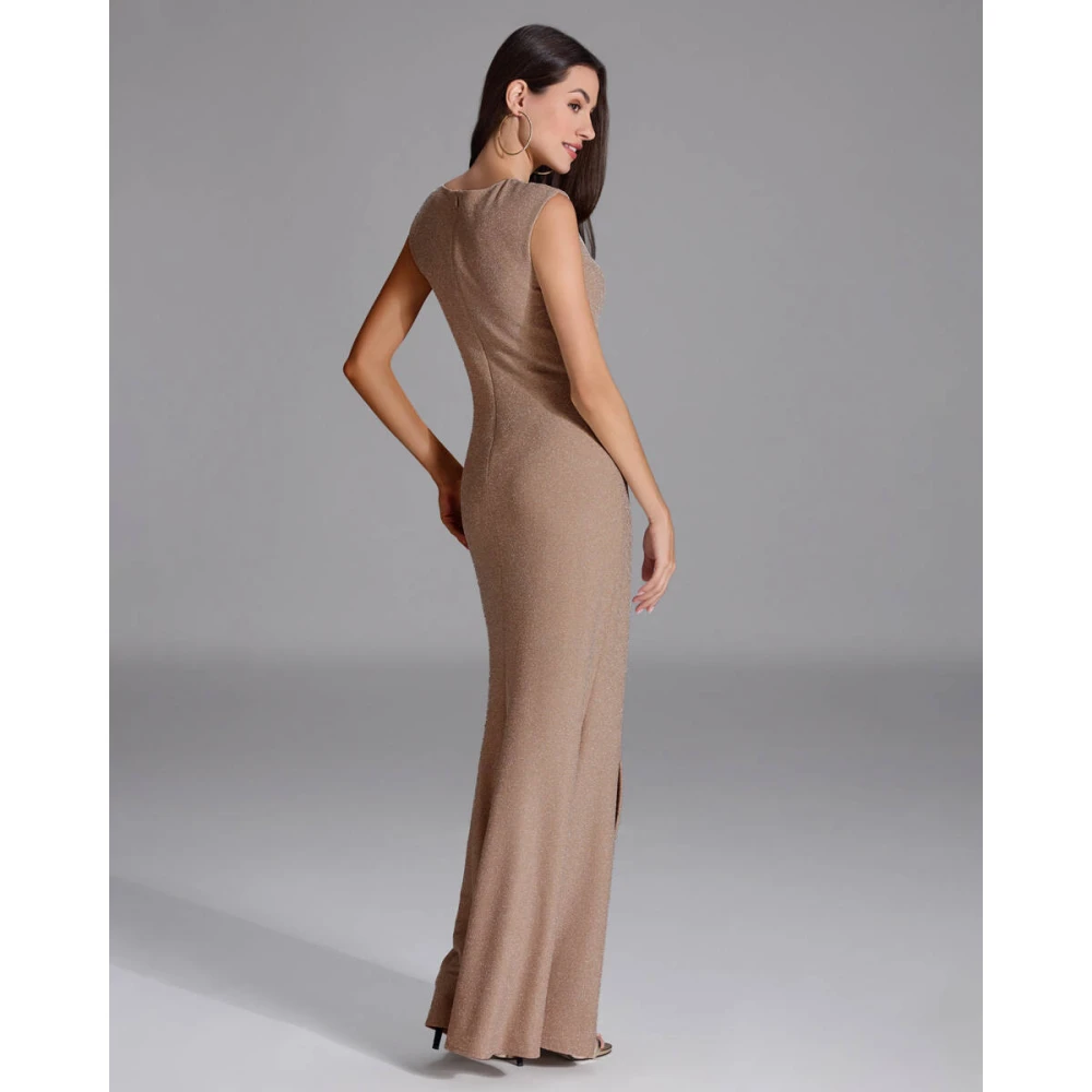 Swing Glitter Jersey Avondjurk Beige Dames