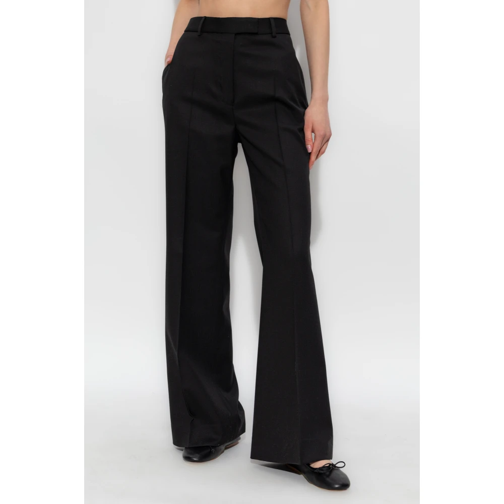 Officine Générale Wollen broek met vouw Black Dames