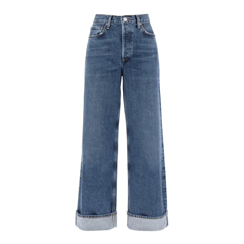 Agolde Vintage Wide Leg Jeans med Distressed Detaljer Blue, Dam