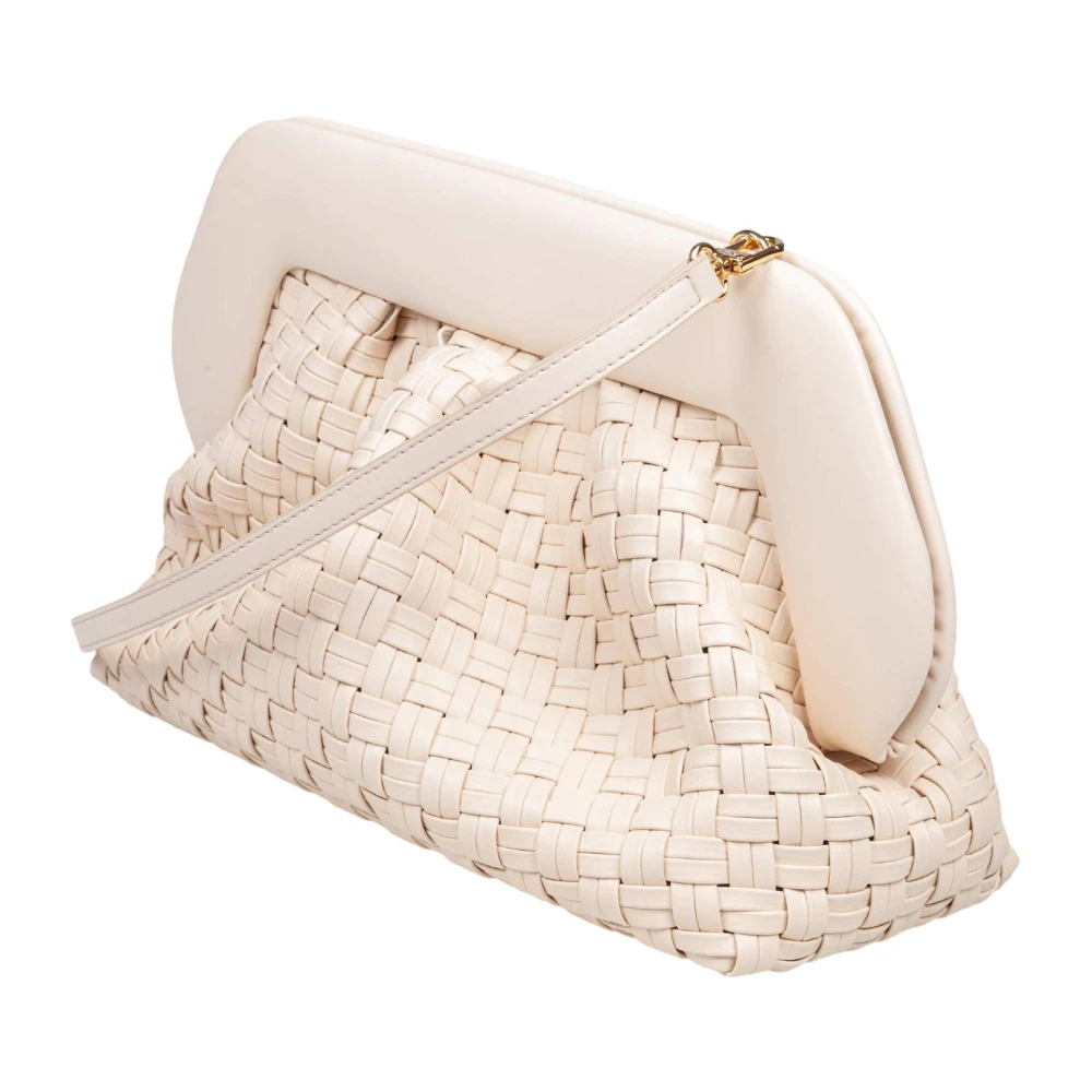 THEMOIRè Vegan Gevlochten Clutch Tas Schelpkleur Beige Dames