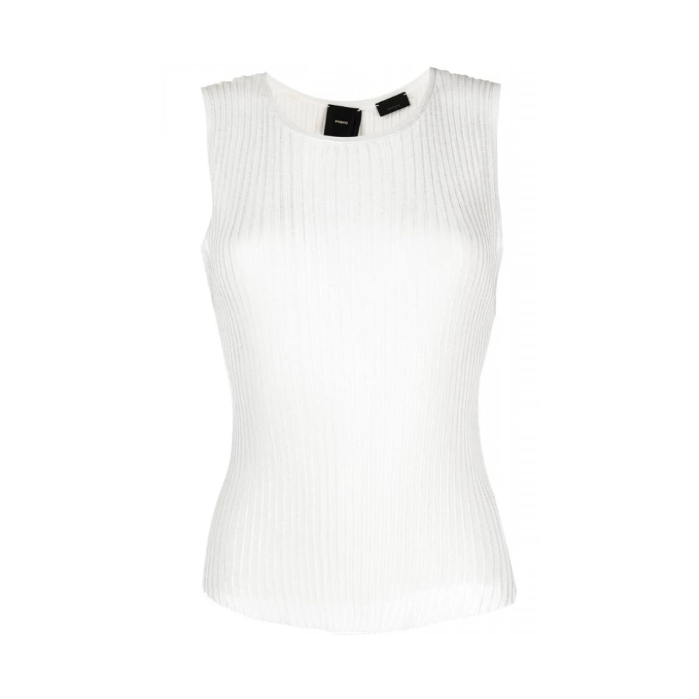 Pinko Women's White Roseland Top - Sleeveless Tops - S - Tops