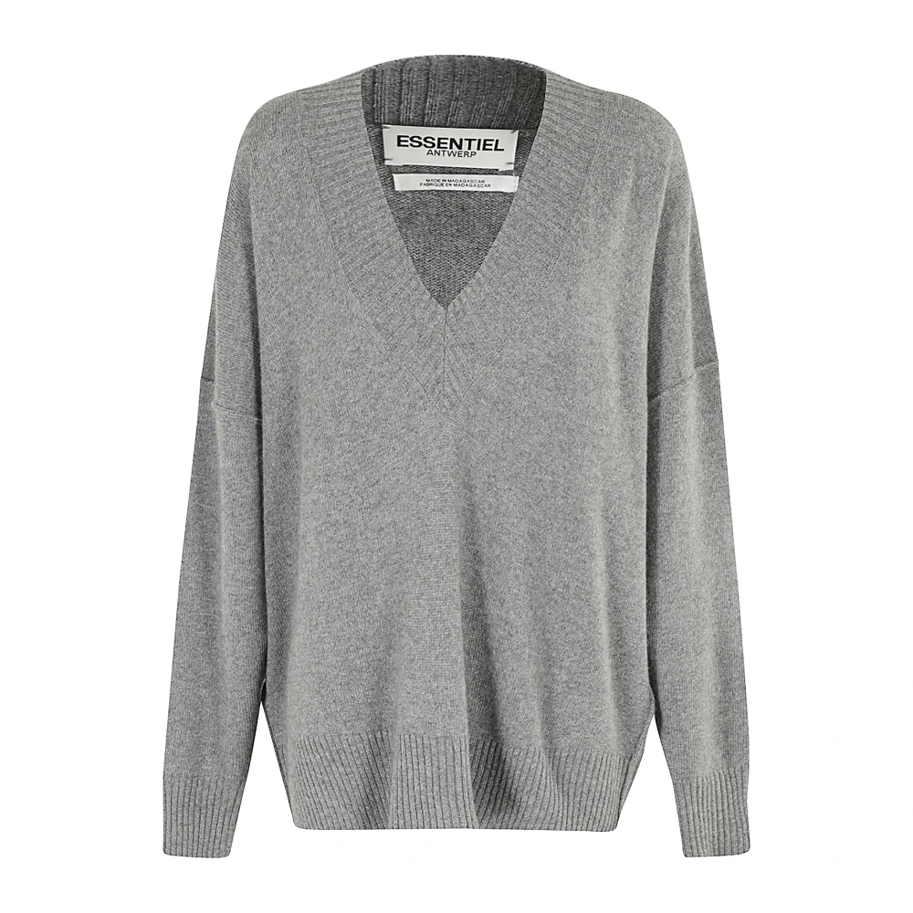 Essentiel Antwerp Oversized Stickad Tröja Gray, Dam