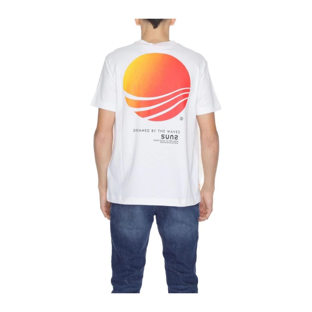 Suns Witte Katoenen T-Shirt Collectie voor Mannen White Heren