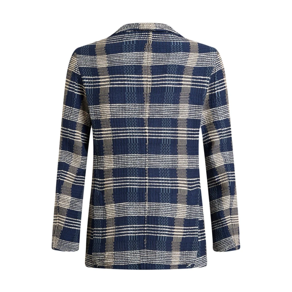 ETRO Navy Blauwe Knoopsluiting Jas Blue Heren