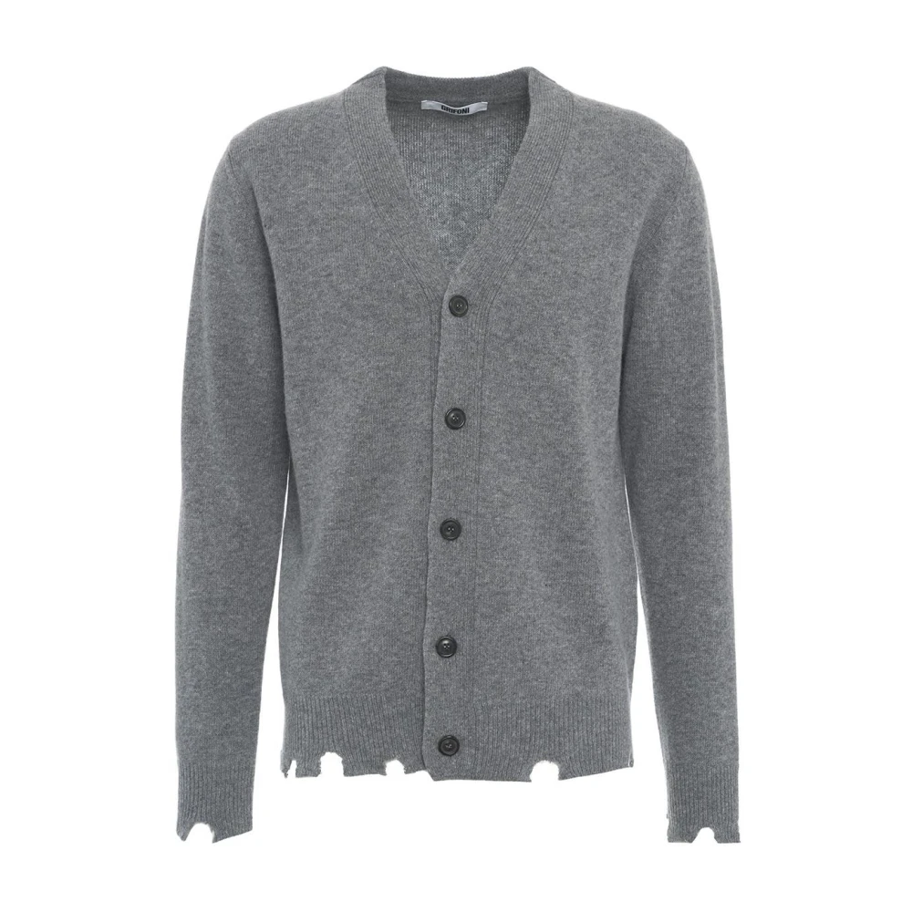 Mauro Grifoni Grijze Gebreide Trui Aw24 Handwas Gray Heren