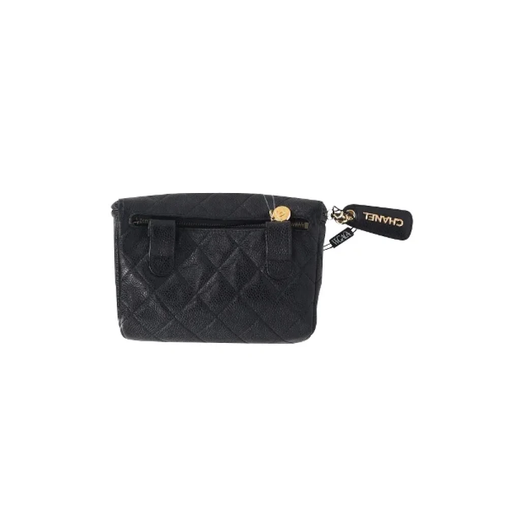 Chanel Vintage Pre-owned Leather crossbody-bags Black Dames