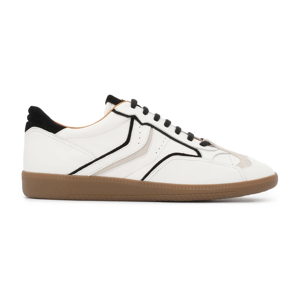 Kazar Zwarte en witte leren sneakers met suède inzetpatroon Dames Schoenen