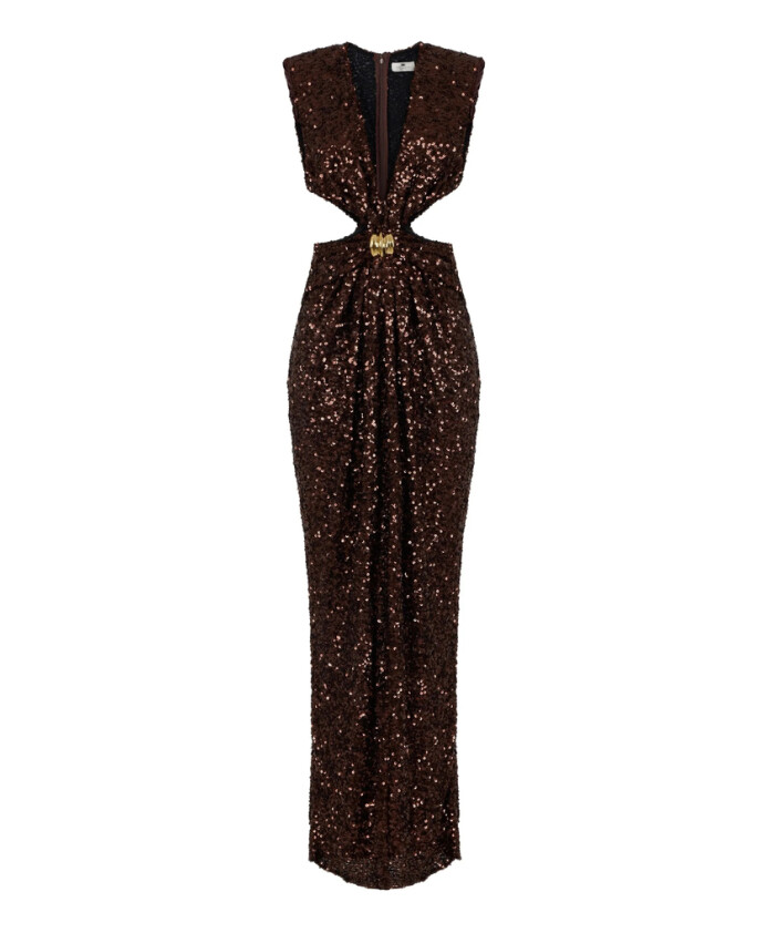 robe-longue-marron-chocolat-a-col-v