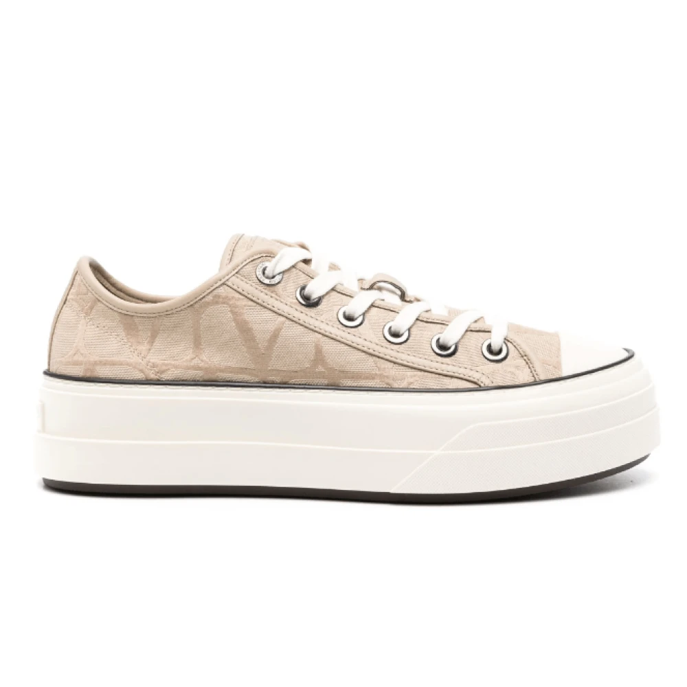 Valentino Canvas Platform Sneakers Dames Schoenen Beige