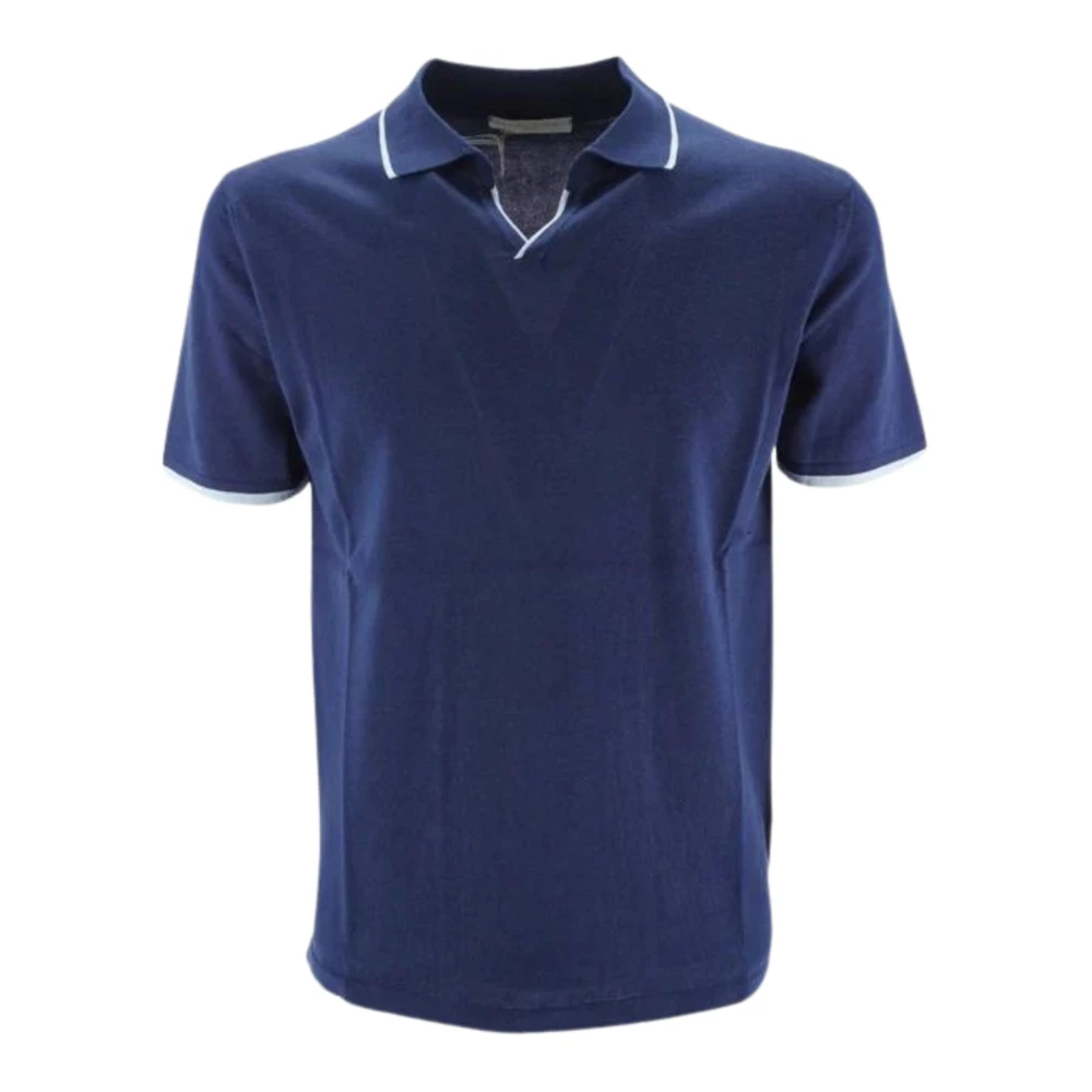 Daniele Fiesoli Blauw Vintage Lange Mouw Polo Shirt Blue Heren