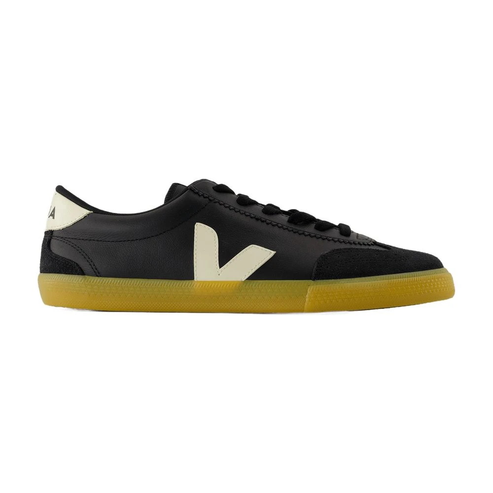 Veja Men's Black Sneakers, 9 Uk, Volley Leather Trainers