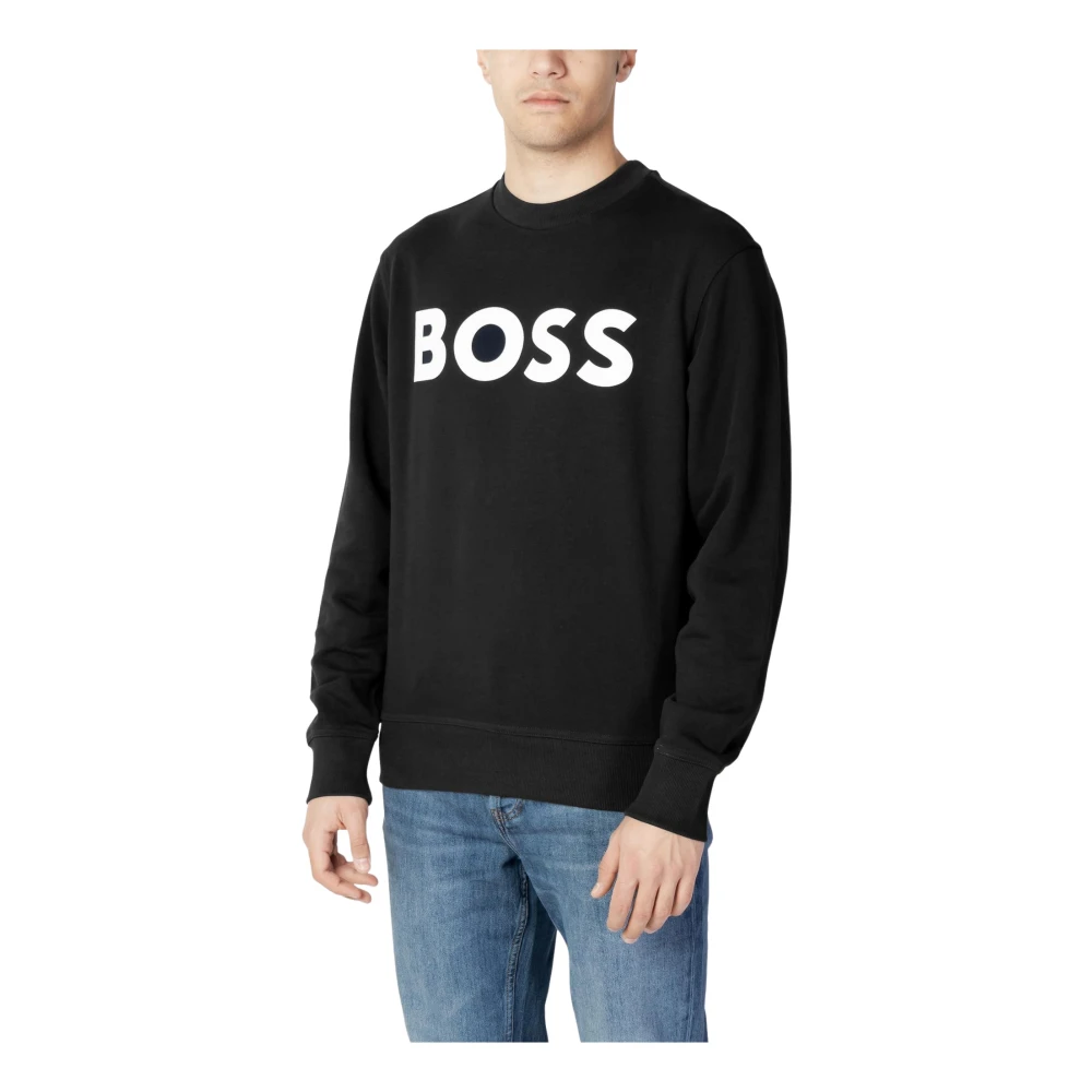 Boss Stijlvol Print Sweatshirt voor Mannen Black Heren
