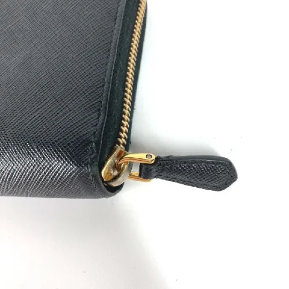Prada Vintage Pre-owned Leather wallets Black Dames