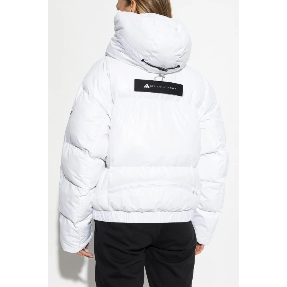 adidas by stella mccartney Gewatteerde jas met logo White Dames