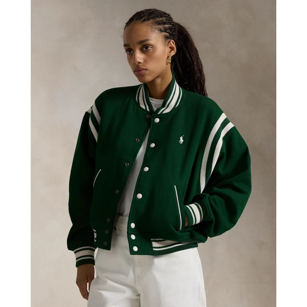 Polo Ralph Lauren Fleece Baseball Jack Green Dames