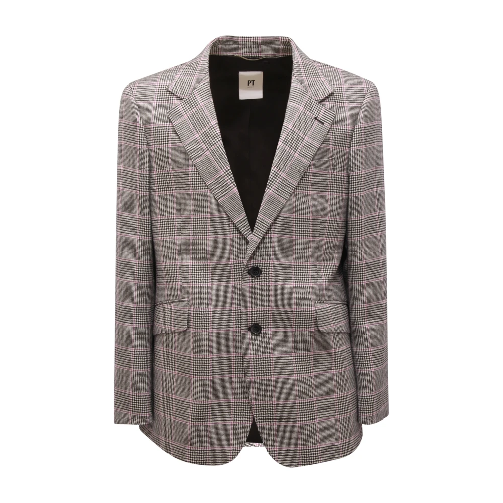 Pt01 Men's Black Wool Jacket Made In Italy Tl 3Fmp010lac