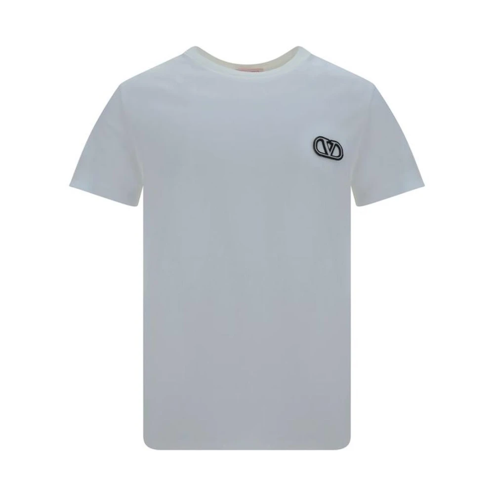Valentino Iconisch Logo Monochrome Katoenen T-shirt White Heren
