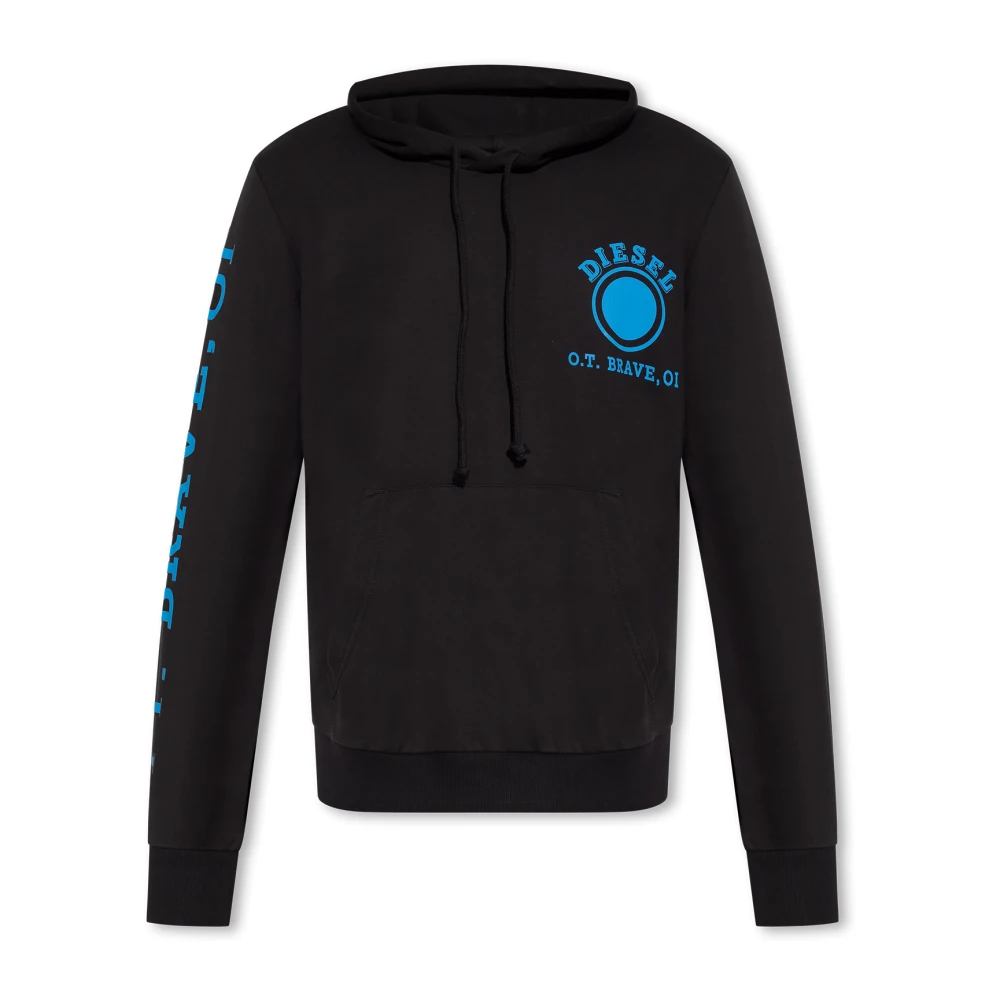 Diesel Mannelijk Zwart Hoodies & Sweatvesten Heren, L, Katoen, Hoodie Met Logo