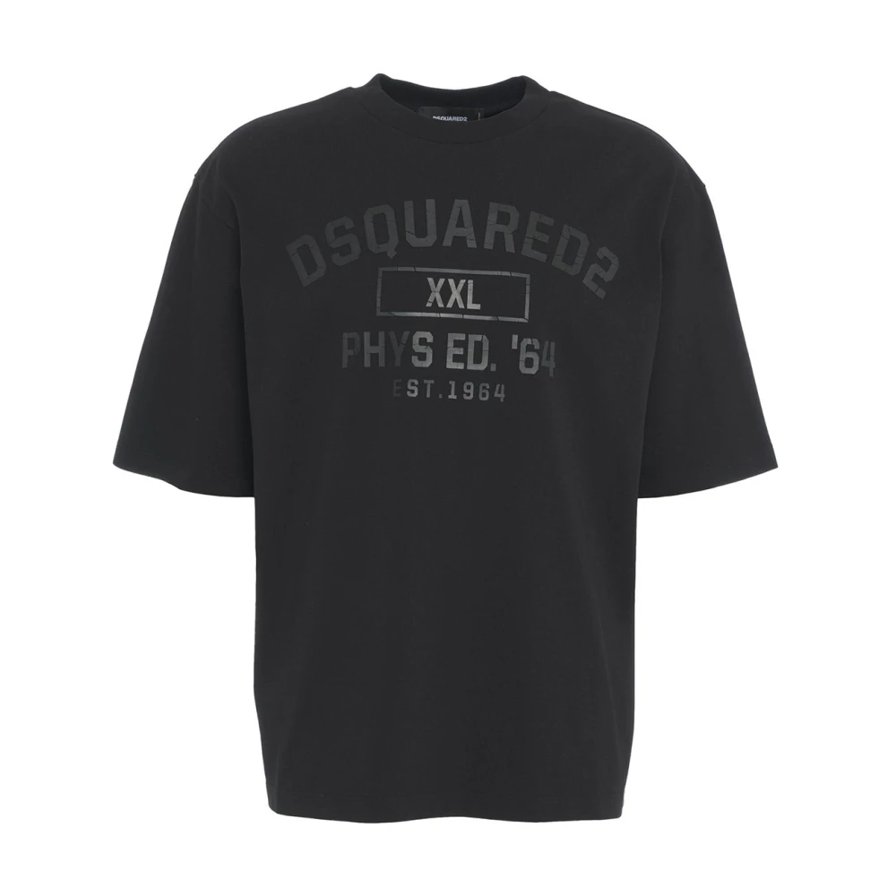 Dsquared2 Zwart Logo T-Shirt Stijlvolle Casual Kleding Black Heren