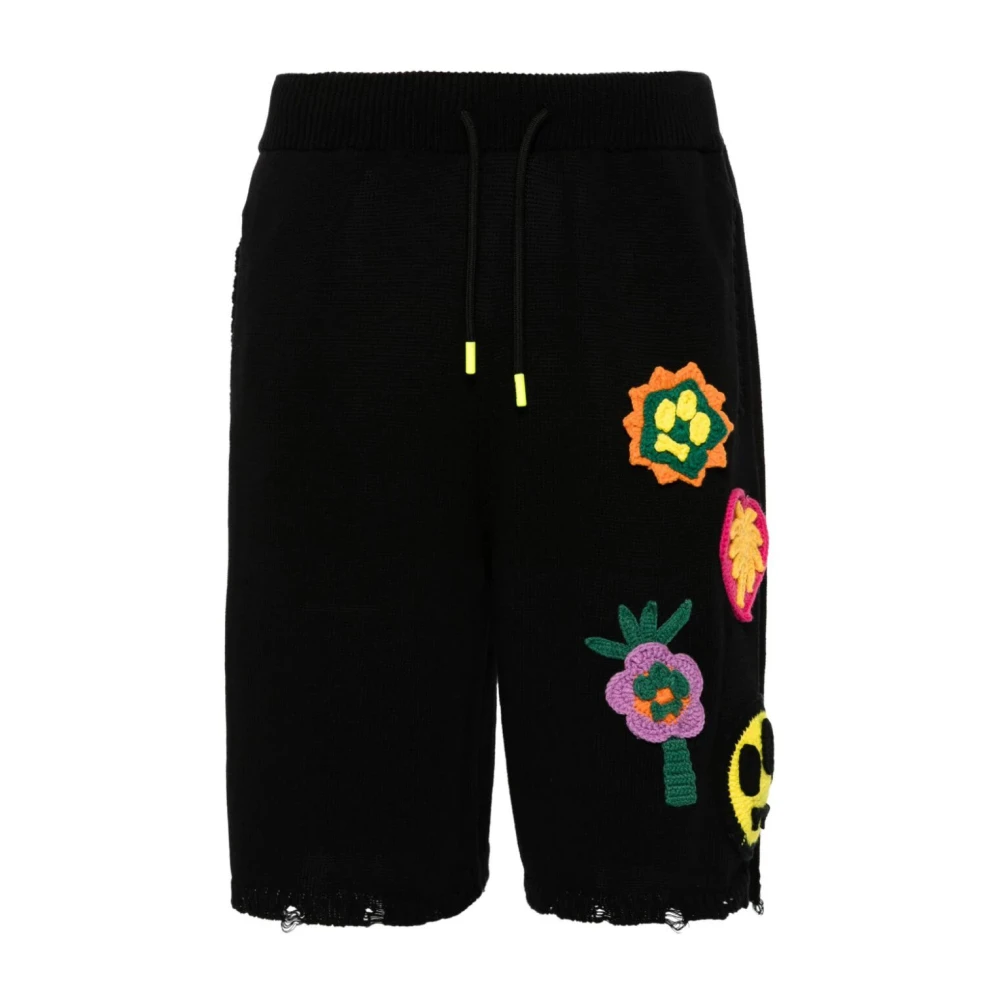 Barrow Zwarte Gebreide Shorts Black Heren
