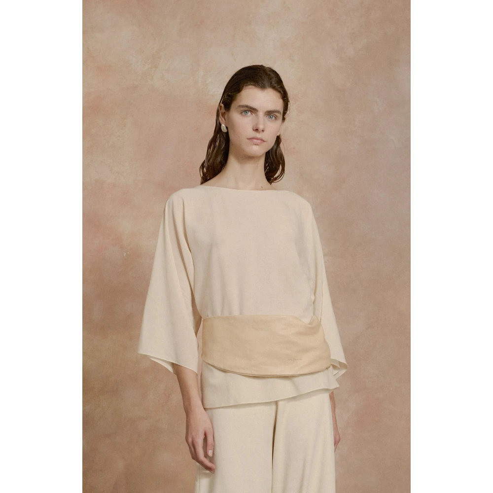 Cortana Zon ivoorkatoenen voile shirt Beige Dames