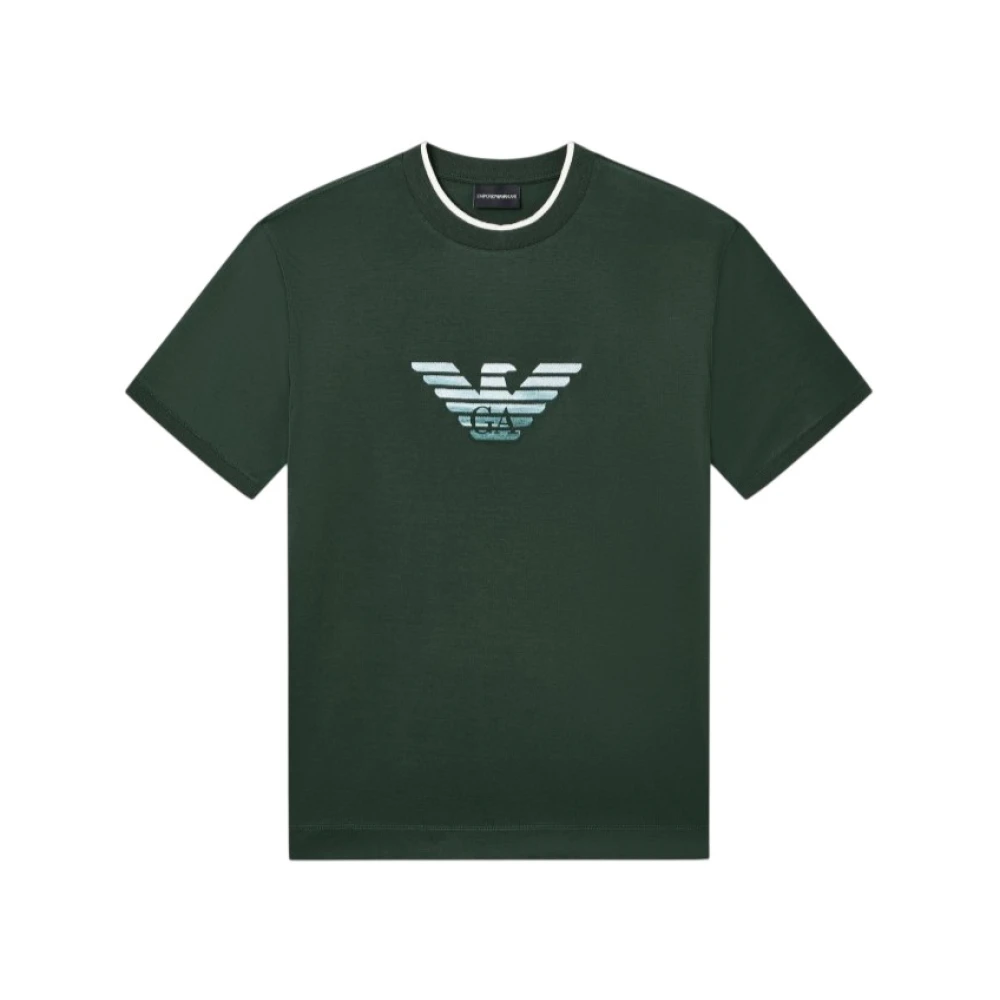 Emporio Armani Herr Grön Toppar M, Jersey Crewneck