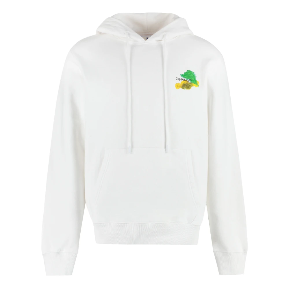 Off White Men's White Off Hoodies, 2XL, Brush Arrow Logo Hoodie