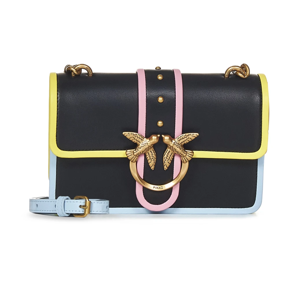 Pinko Mini Love Bag Multicolor Leer Zwart Multicolor Dames
