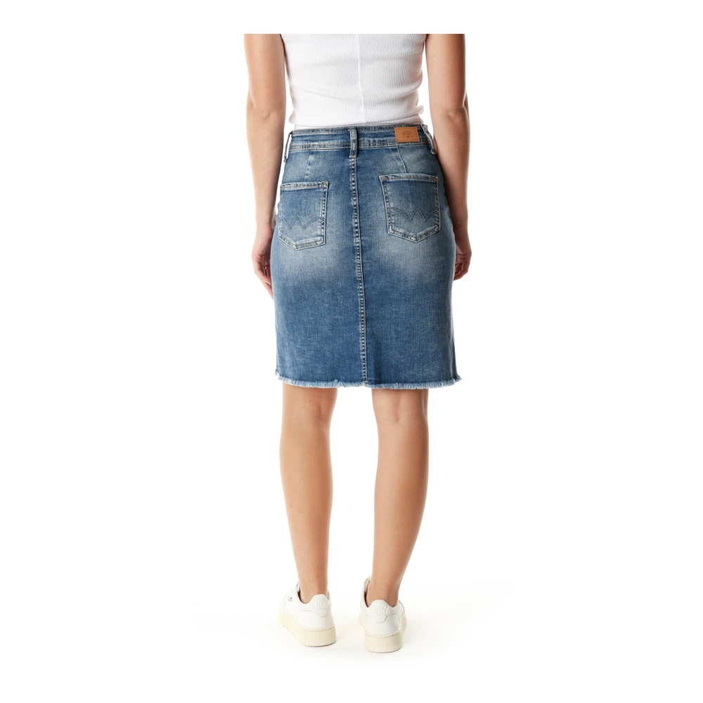 Le Temps Des Cerises Denim Rok met Middelhoge Taille Blue Dames