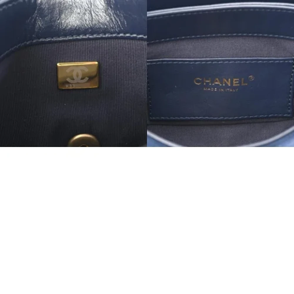 Chanel Vintage Pre-owned Leather chanel-bags Blue Dames