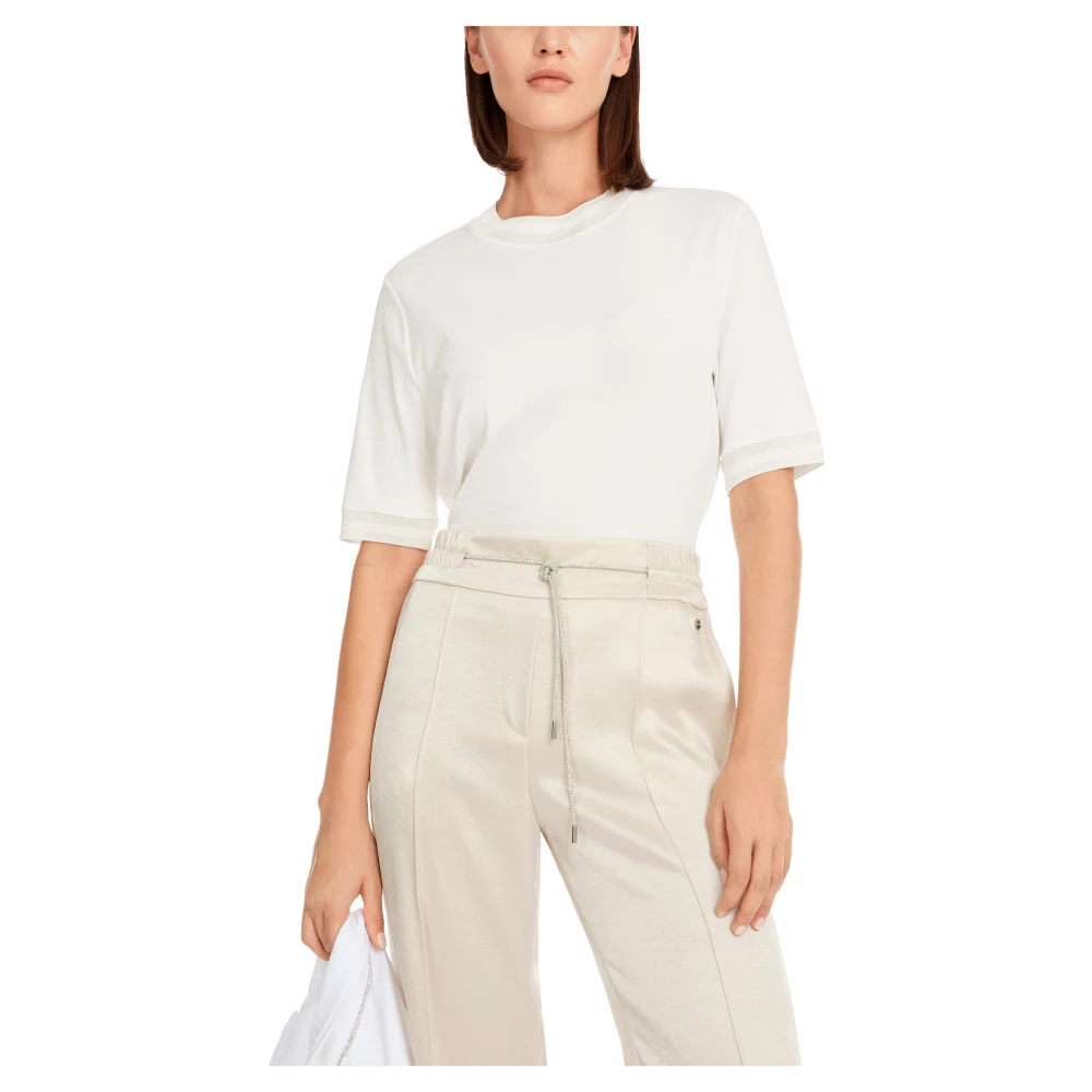Marc Cain Gestreept katoenen T-shirt White Dames