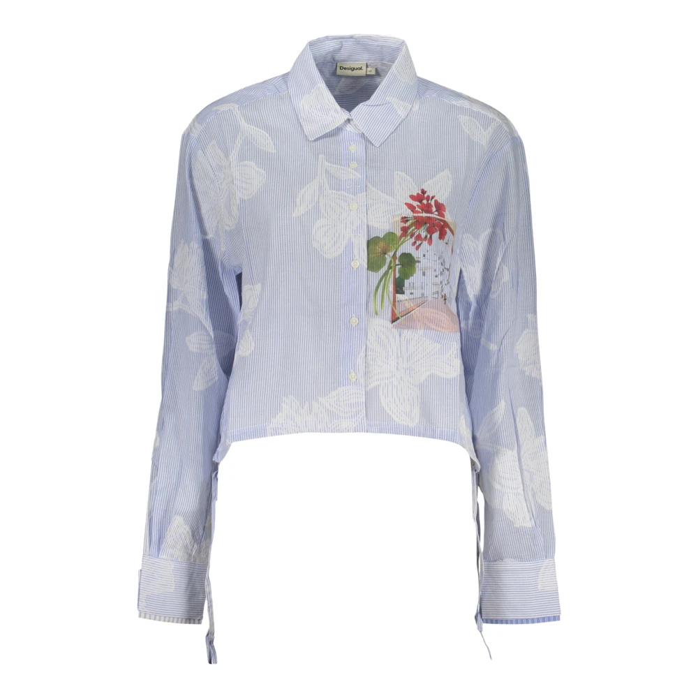 Desigual Vrouw Blauw Overhemden Dames, Xl, Katoen, Parker Langmouw Gestreept Shirt