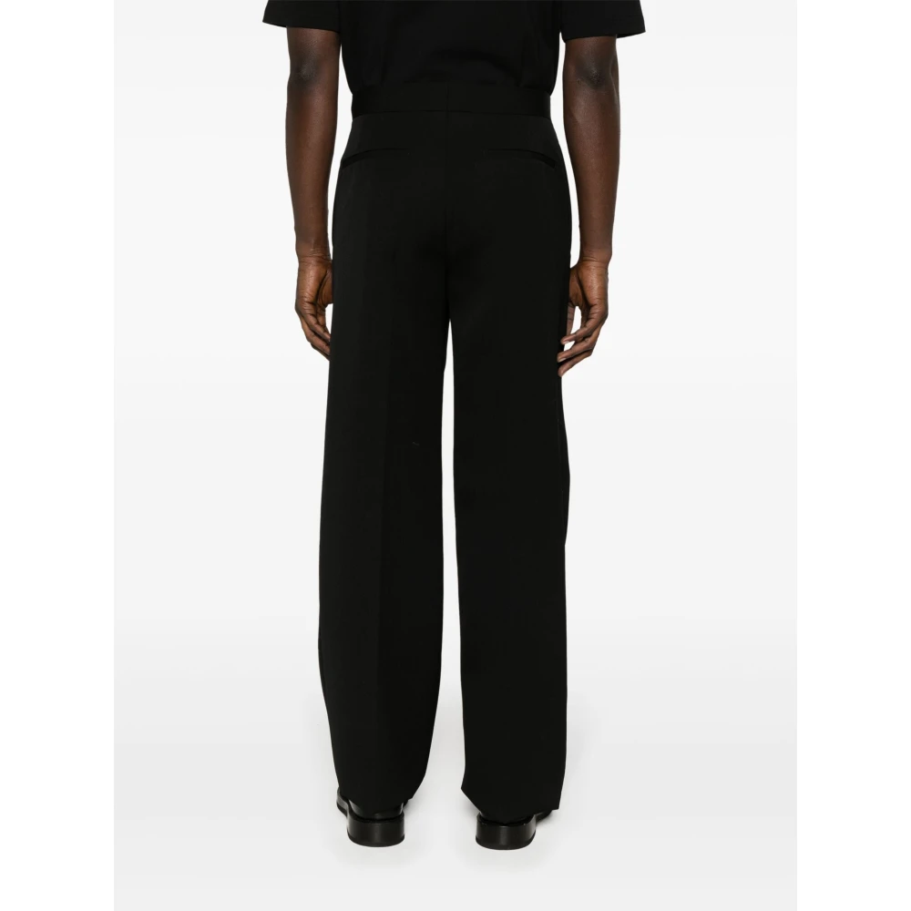 Jil Sander Zwarte Wol Gabardine Broek Black Heren