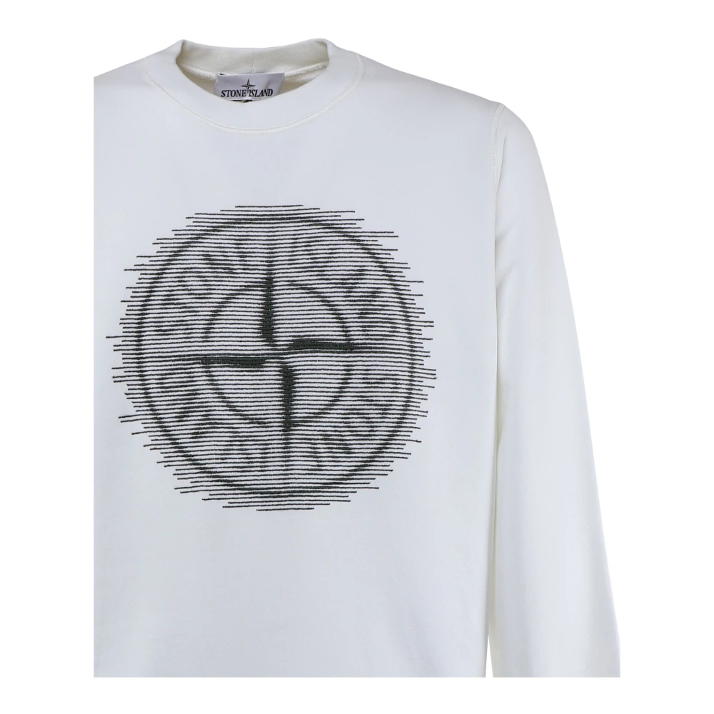 Stone Island Witte Katoenen Sweatshirt met Frontprint White Heren
