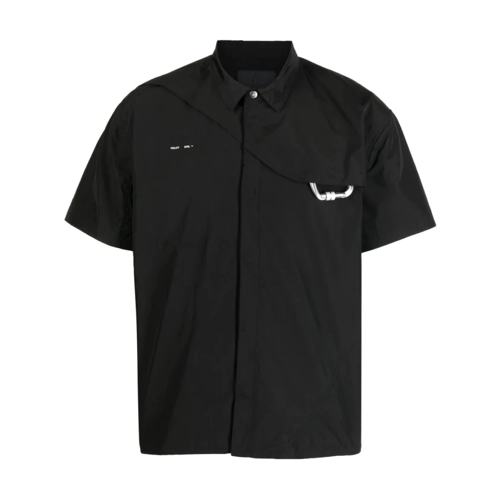 Heliot Emil Zwarte Nylon Shirt Herenmode Black Heren