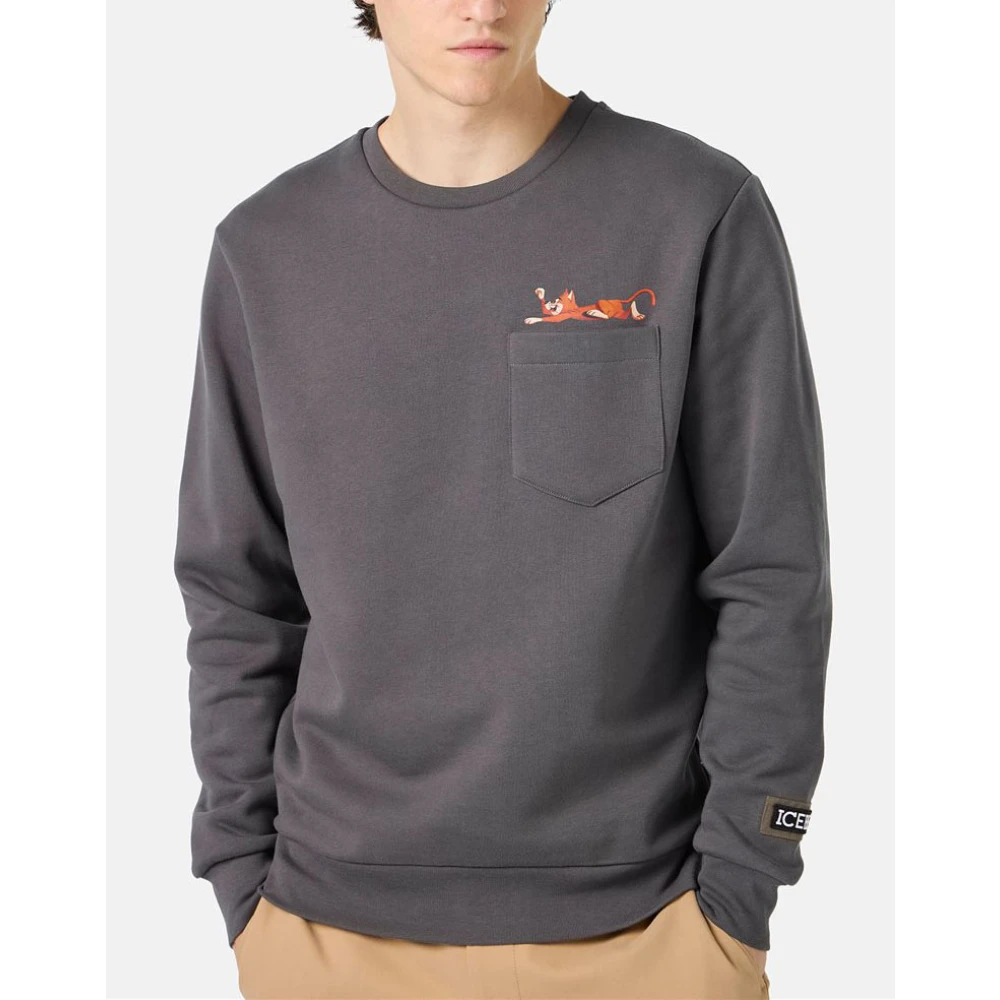 Iceberg Sweatshirt met Yogi-print Gray Heren