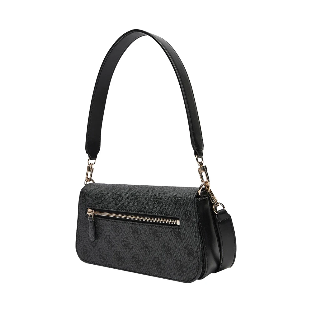 Guess Zwarte schoudertas met gouden details Black Dames