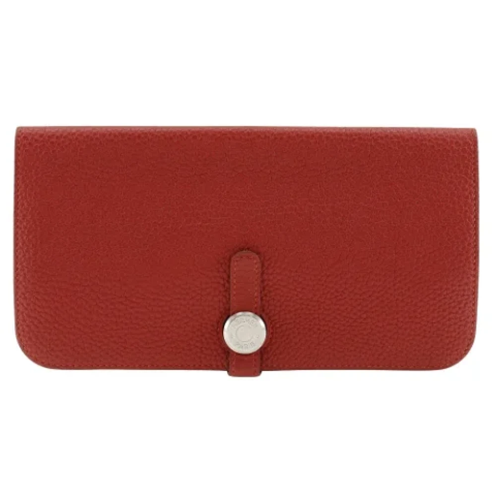 Hermès Vintage Pre-owned Leather wallets Red Dames
